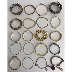 Bulk Jewelry Lot Of 20 Bracelets Branded & Unbranded